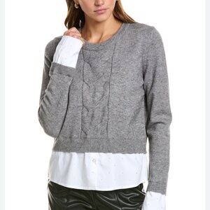 LAUNDRY By Shelli Segal Twofer Sweater In Grey